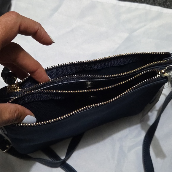 Old Navy Women's Dark Blue Leather And Suede Crossbody Bag - Picture 4 of 5